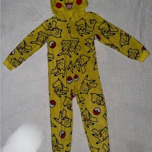 Pokemon Pikachu Yellow Kids One Piece PJs